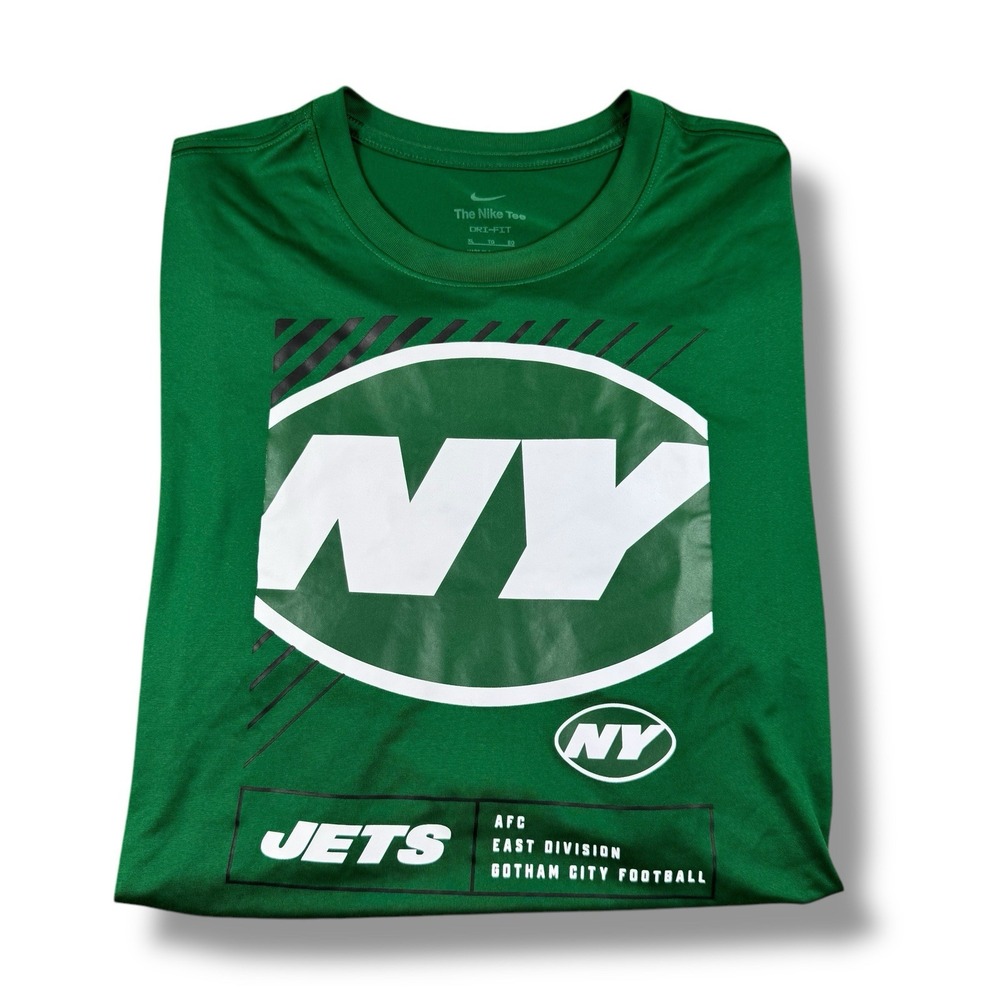 Nike NFL New York Jets Green Legend Yard Lines Gotham City Dri-Fit Tee Mens XL